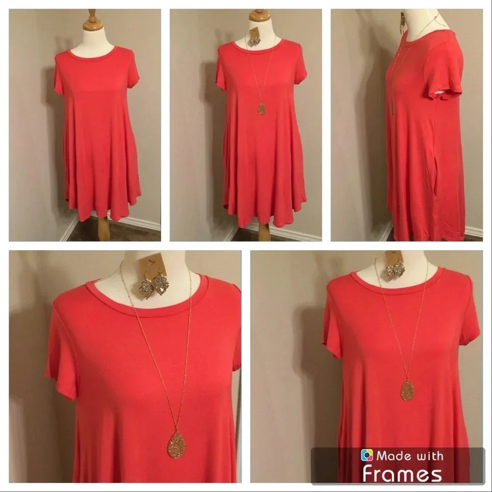 NWT umgee boutique knit A-line Dress with pockets sz M above the knee
